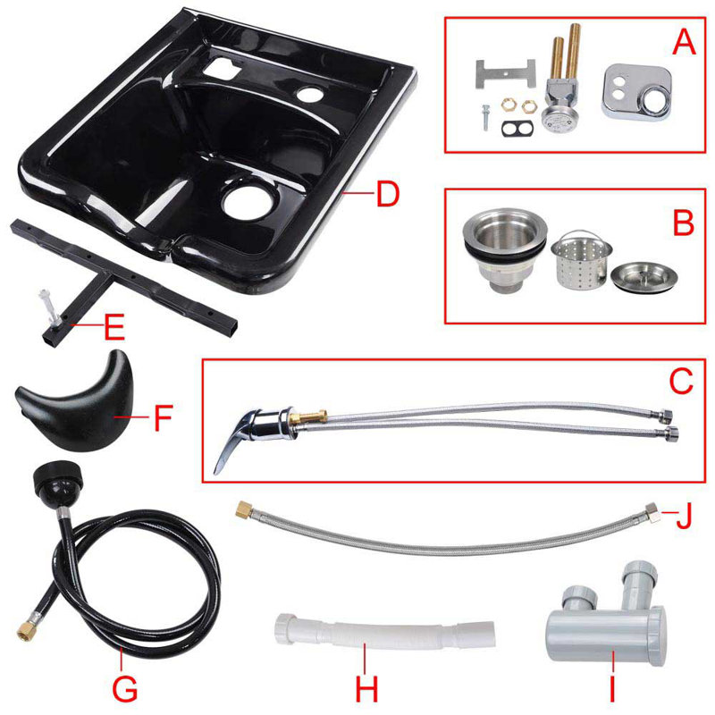 Shampoo Bowl Hair Sink Vacuum Breaker Trap Barber Salon